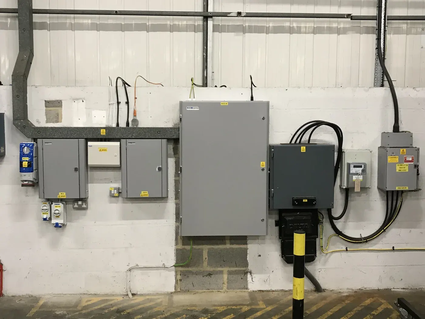 Three-phase distribution and machine power installation in a Northamptonshire factory